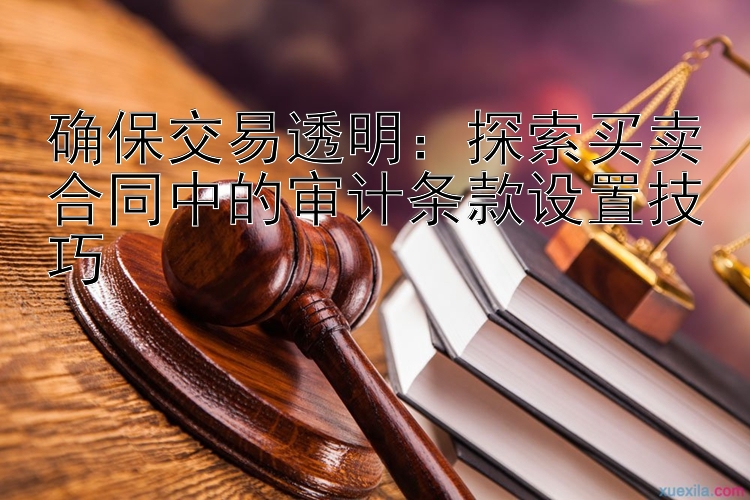 确保交易透明：探索买卖合同中的审计条款设置技巧