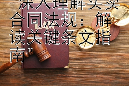 深入理解买卖合同法规：解读关键条文指南