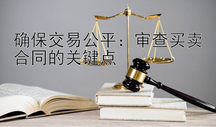 确保交易公平：审查买卖合同的关键点