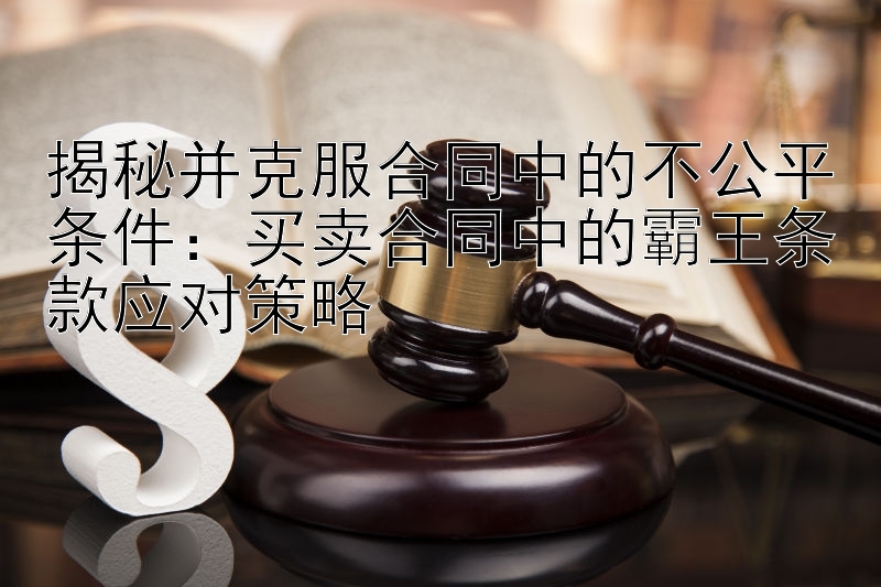 揭秘并克服合同中的不公平条件：买卖合同中的霸王条款应对策略