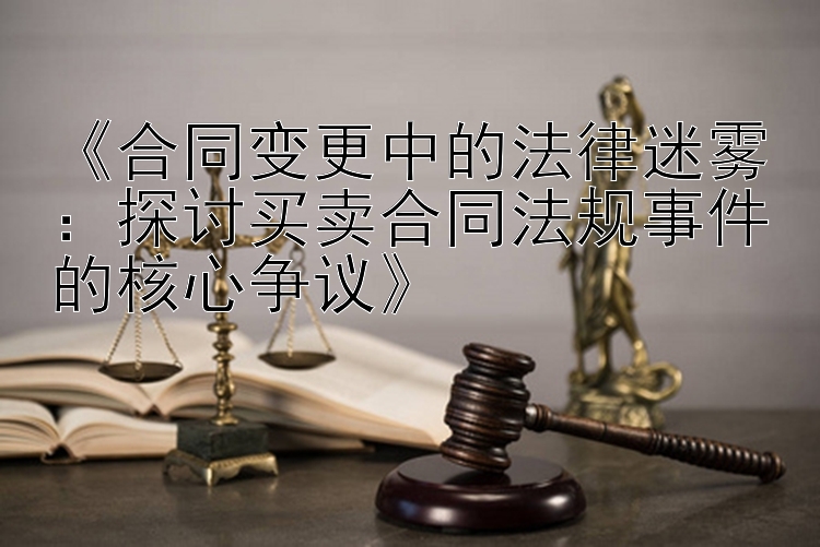 《合同变更中的法律迷雾：探讨买卖合同法规事件的核心争议》