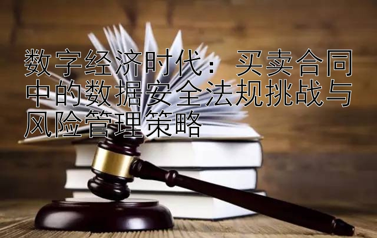 数字经济时代：买卖合同中的数据安全法规挑战与风险管理策略