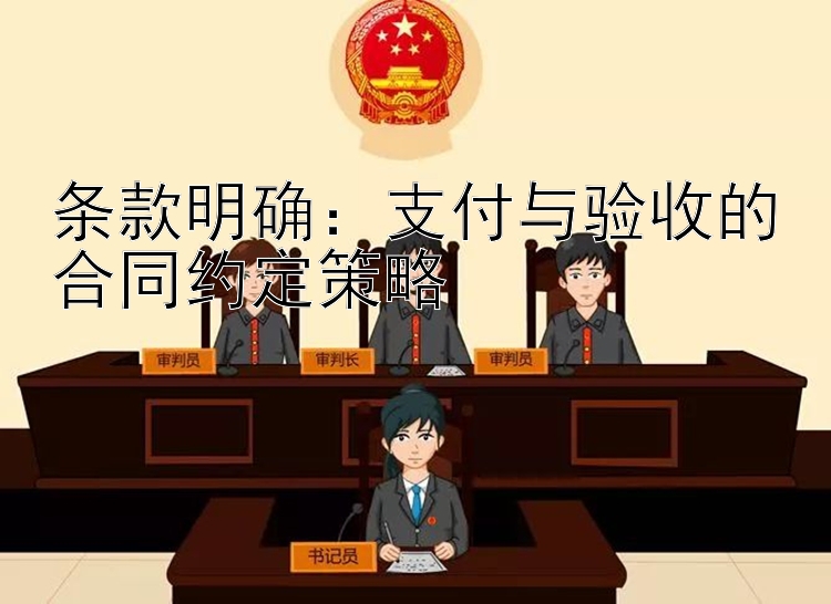 条款明确：支付与验收的合同约定策略