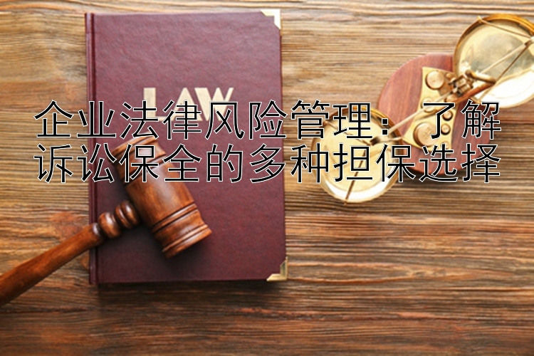 企业法律风险管理：了解诉讼保全的多种担保选择