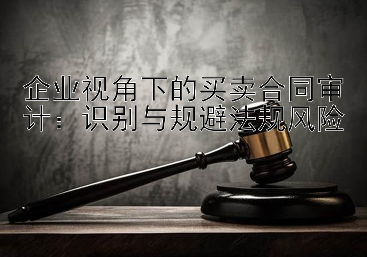 企业视角下的买卖合同审计：识别与规避法规风险