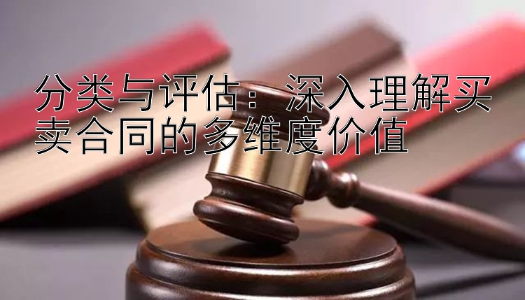 分类与评估：深入理解买卖合同的多维度价值