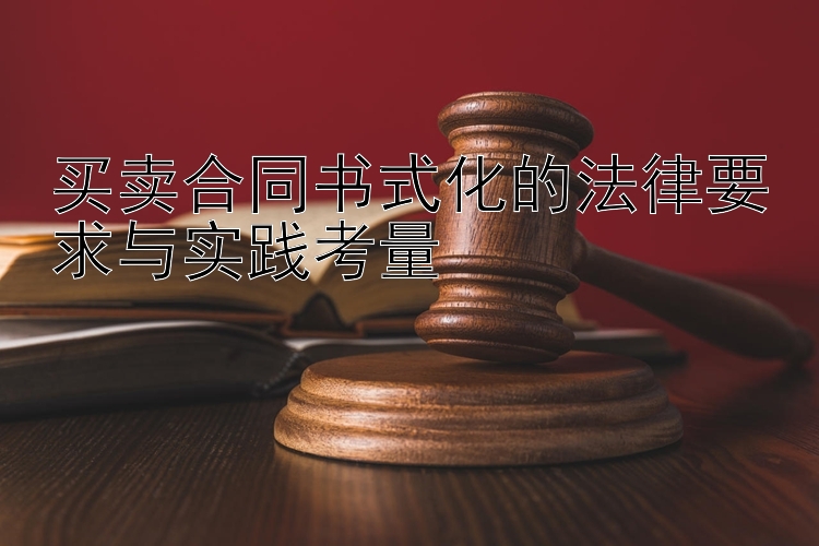 买卖合同书式化的法律要求与实践考量