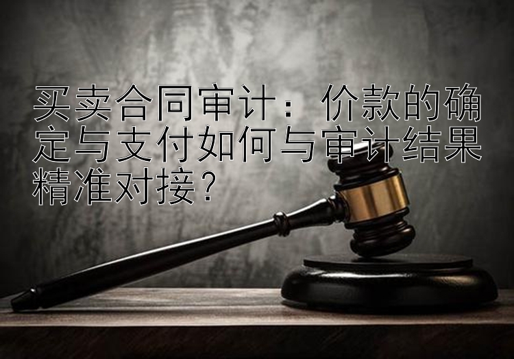 买卖合同审计：价款的确定与支付如何与审计结果精准对接？