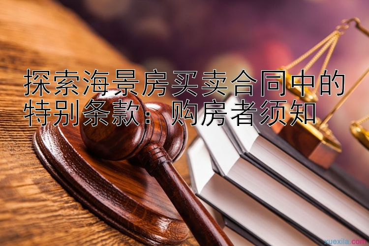 探索海景房买卖合同中的特别条款：购房者须知