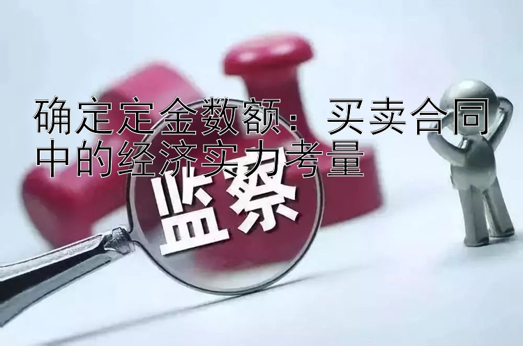 确定定金数额：买卖合同中的经济实力考量