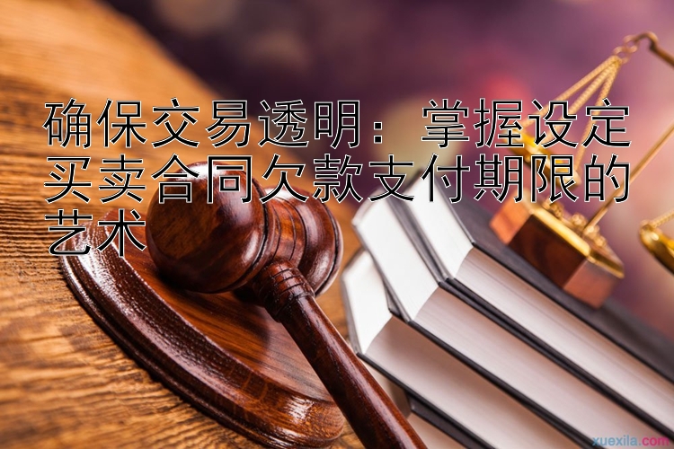 确保交易透明：掌握设定买卖合同欠款支付期限的艺术