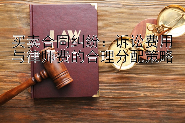 买卖合同纠纷：诉讼费用与律师费的合理分配策略