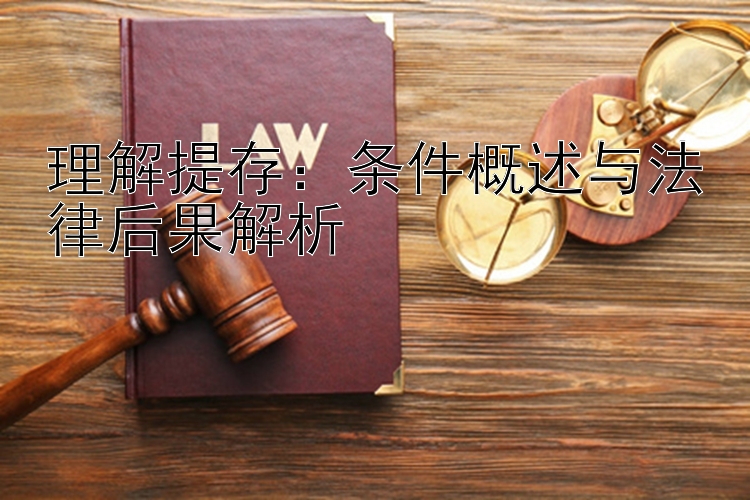 理解提存：条件概述与法律后果解析