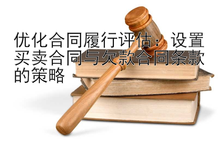 优化合同履行评估：设置买卖合同与欠款合同条款的策略