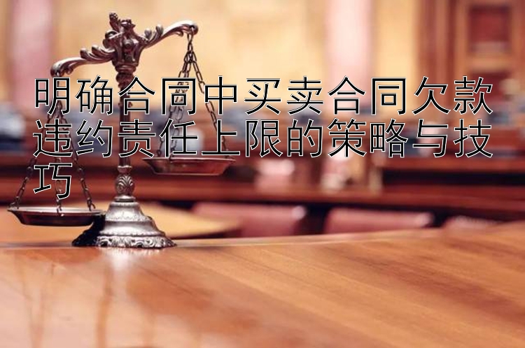 明确合同中买卖合同欠款违约责任上限的策略与技巧