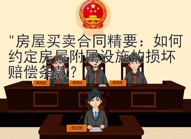 房屋买卖合同精要：如何约定房屋附属设施的损坏赔偿条款？