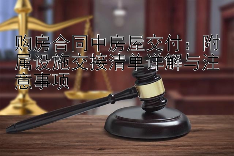 购房合同中房屋交付：附属设施交接清单详解与注意事项