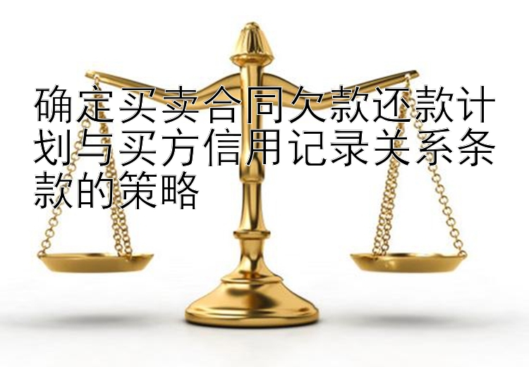 确定买卖合同欠款还款计划与买方信用记录关系条款的策略