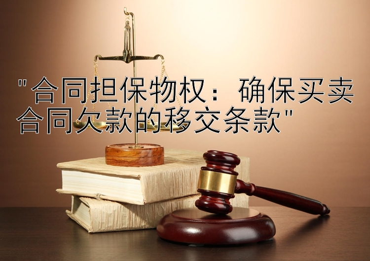 合同担保物权：确保买卖合同欠款的移交条款